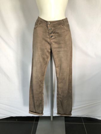 Pantalon Charles Vögele coupe Chino beige marron vieilli