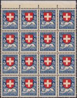 1926, J40 (SCHWEIZ) PJ 16er-Bogen, postfrisch **, Kat: 80.-