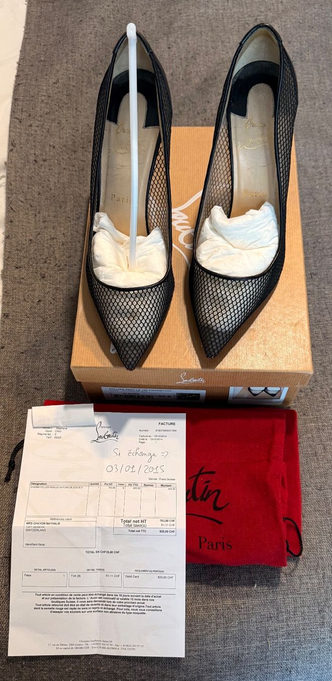 Christian Louboutin Damenschuhe: Louboutin noir à résille – Gebraucht aus Genève von Rachelp13