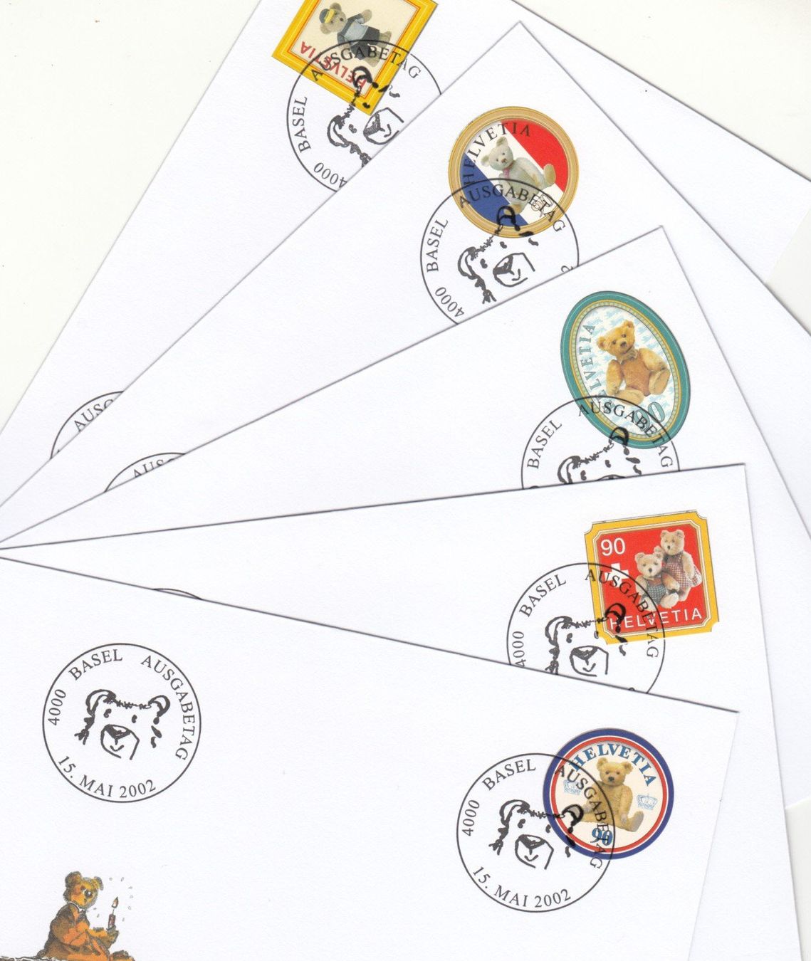 Alle Briefmarken: SBK 1054 - 1058 FDC einzeln auf 5 Briefen – Gebraucht aus Bürglen TG von StampGraf