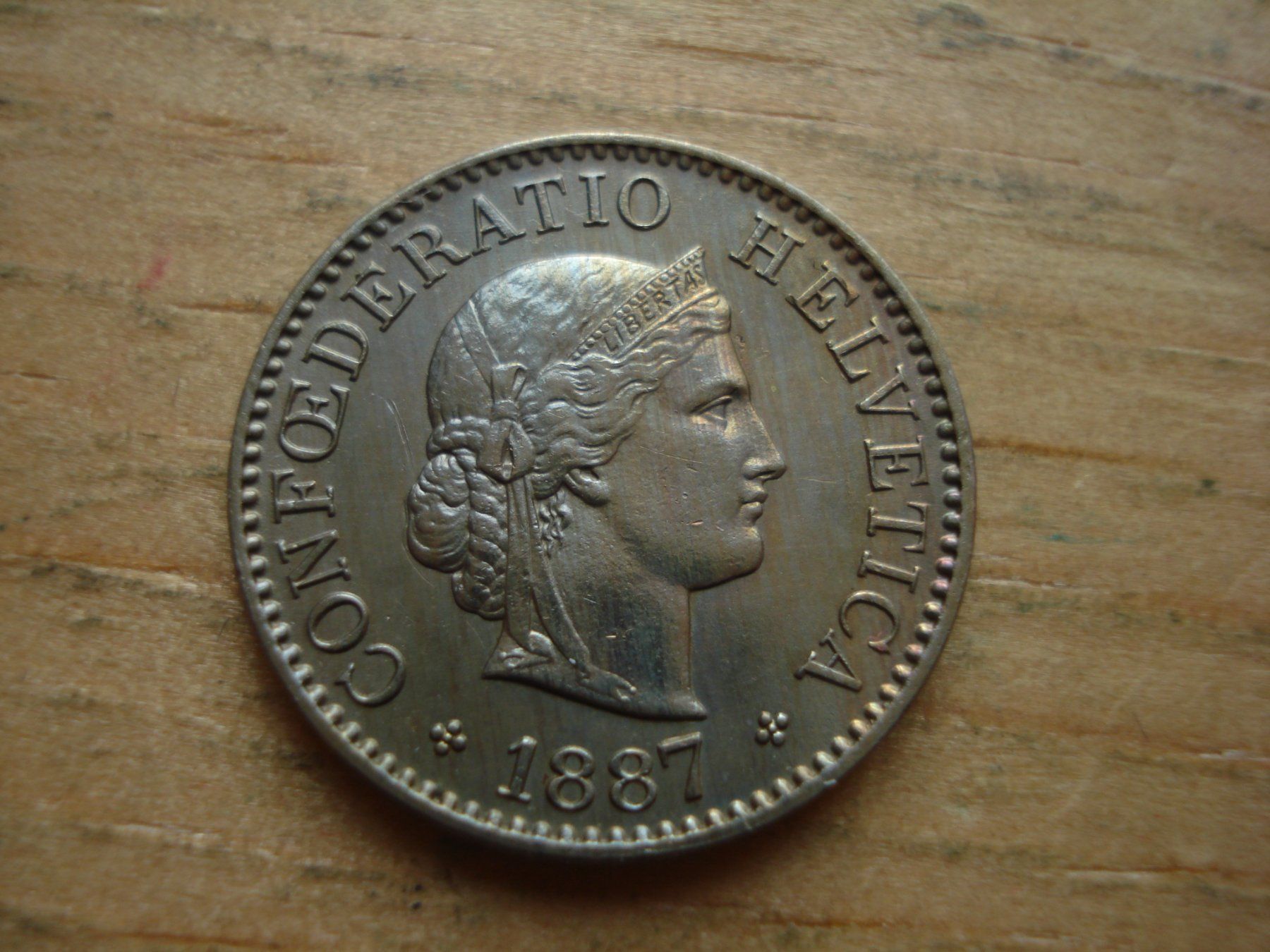 Tutti le monete: (H6) 5 Rappen 1887  UNZ – Usato da Erlach venduto da Net-Coins