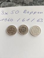 3x 50 Rappen 1960, 1961, 1963