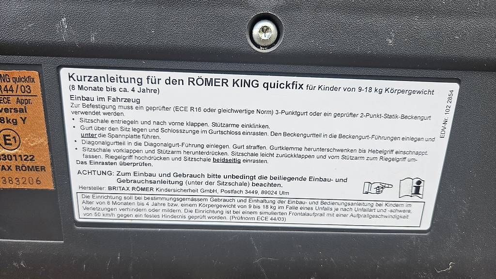 Seggiolini per auto: Kinderautositz Römer King – Usato da Biel/Bienne venduto da SachaKhan 1