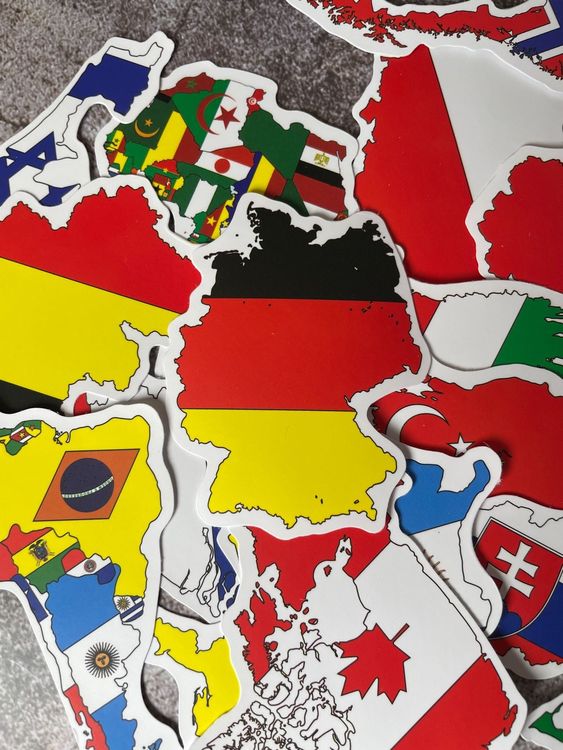 50 Adesivi Con Bandiere Nazionali Per Bambini: 8 Cm, Assortiti, Perfetti Per Scrapbooking, Valigie E Progetti Fai-da-te!
