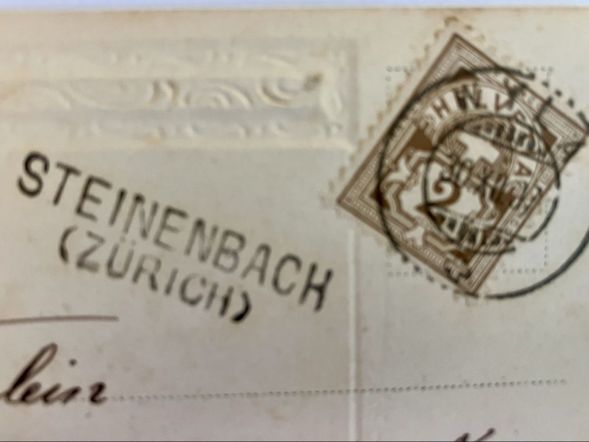 Cartoline postali: Alte Ansichtskarte Neujahr  Steinenbach Zürich – Usato da Bauma venduto da Baumer71