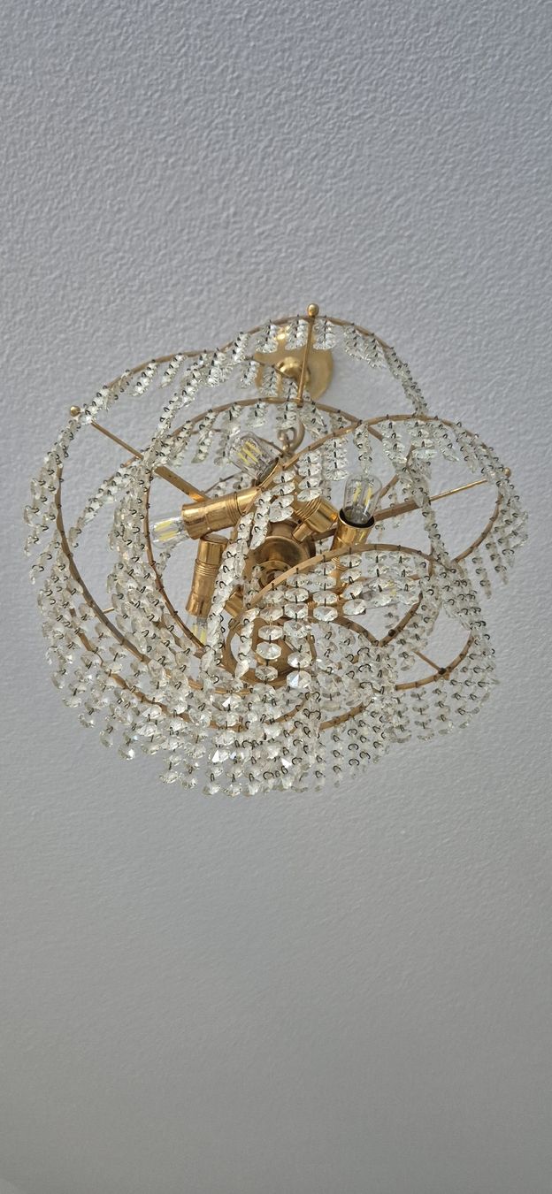 Lampadari & plafoniere: Kronleuchter aus Kristallglas und Messing – Usato da Zürich venduto da mar_7fc6 1
