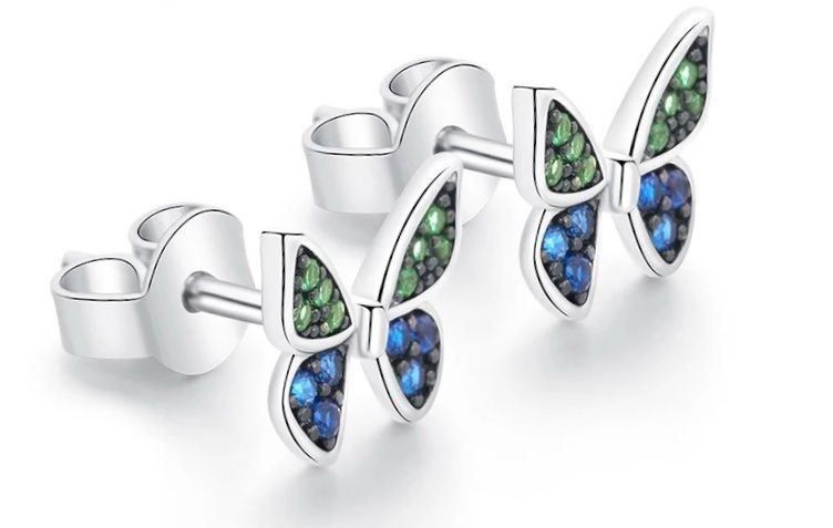Orecchini pendenti & Orecchini a lobo: silber ohrstecker mit schmetterling – Nuovo e nell'imballaggio originale da St. Gallen venduto da yatoot26 2
