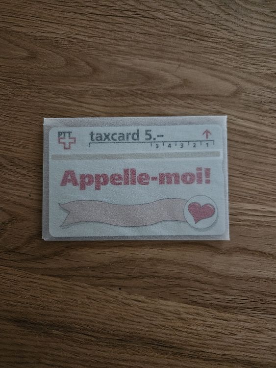 Schede telefoniche: Originale PTT Taxcard 5.- "Appelle-moi!" Selten! ❤️  – Nuovo (secondo la descrizione) da Wiler b.Utzenstorf venduto da Ired