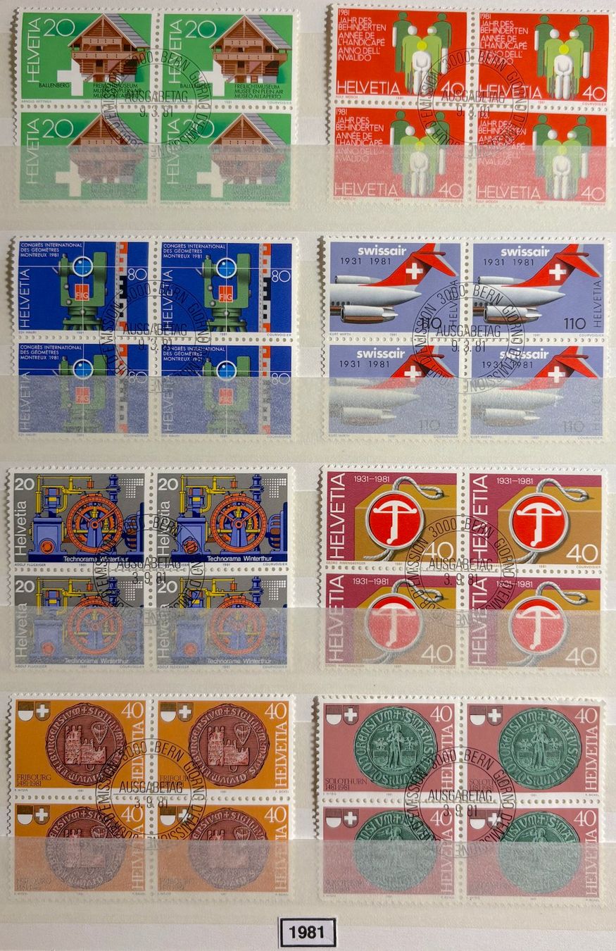 Tutti i francobolli: Timbres suisses 1981 Par 4 – Usato da Lausanne venduto da Cabessa