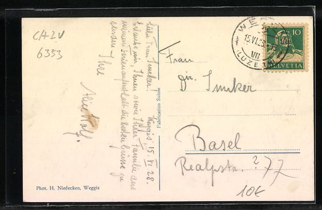 Cartoline postali: Weggis, Hotel Schweizerhof, von der Stra – Usato da Berlin venduto da bartko-reher 1