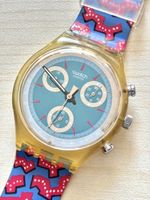 Swatch Chronograph transparent mit Musterband 