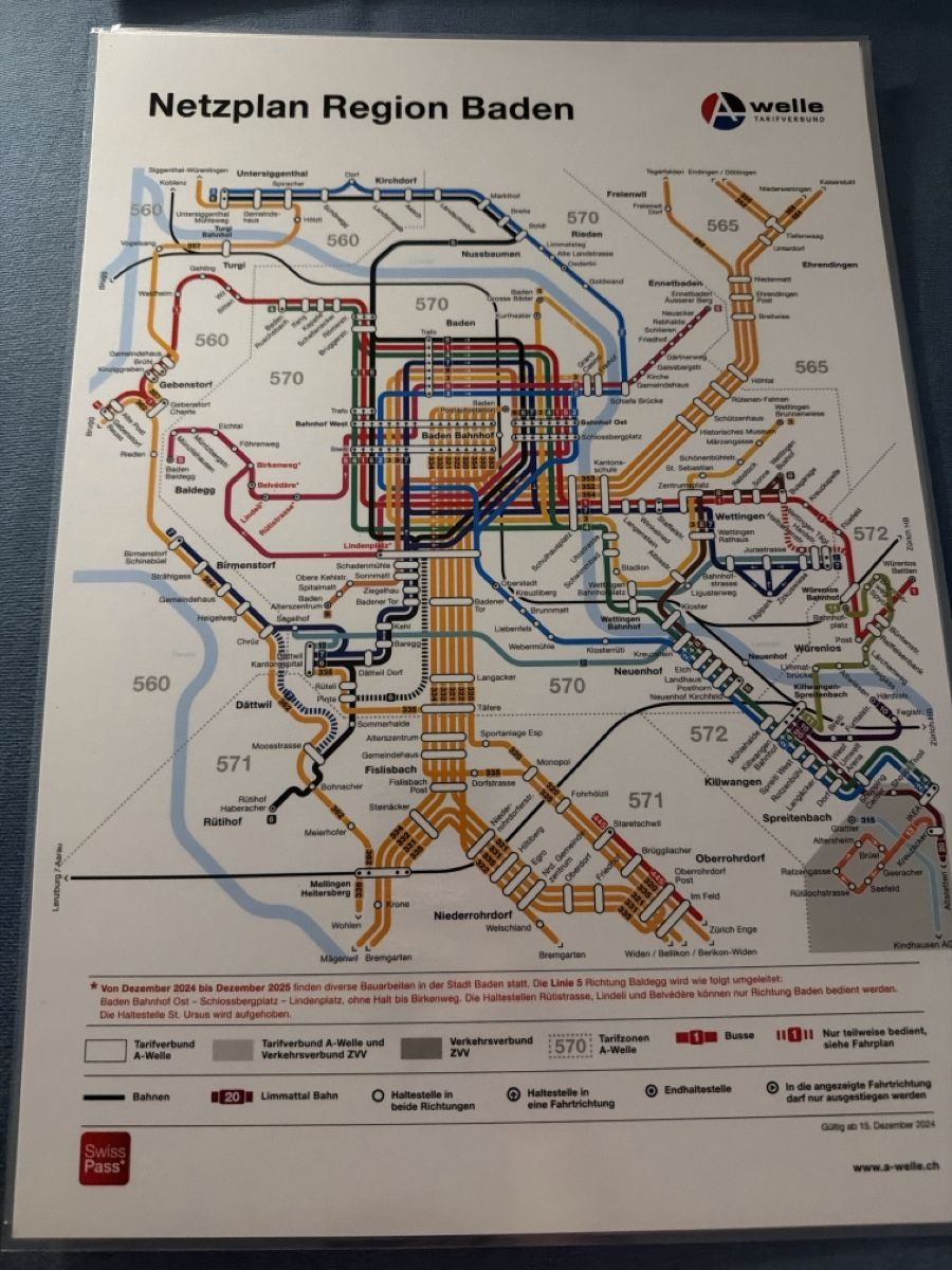 Cartes géographiques & atlas: Netzplan Region Baden – D'occasion à Stetten AG par den_v9h8