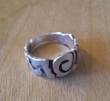 Silberring 925 mit Spiralmuster Grösse 18 mm gebraucht