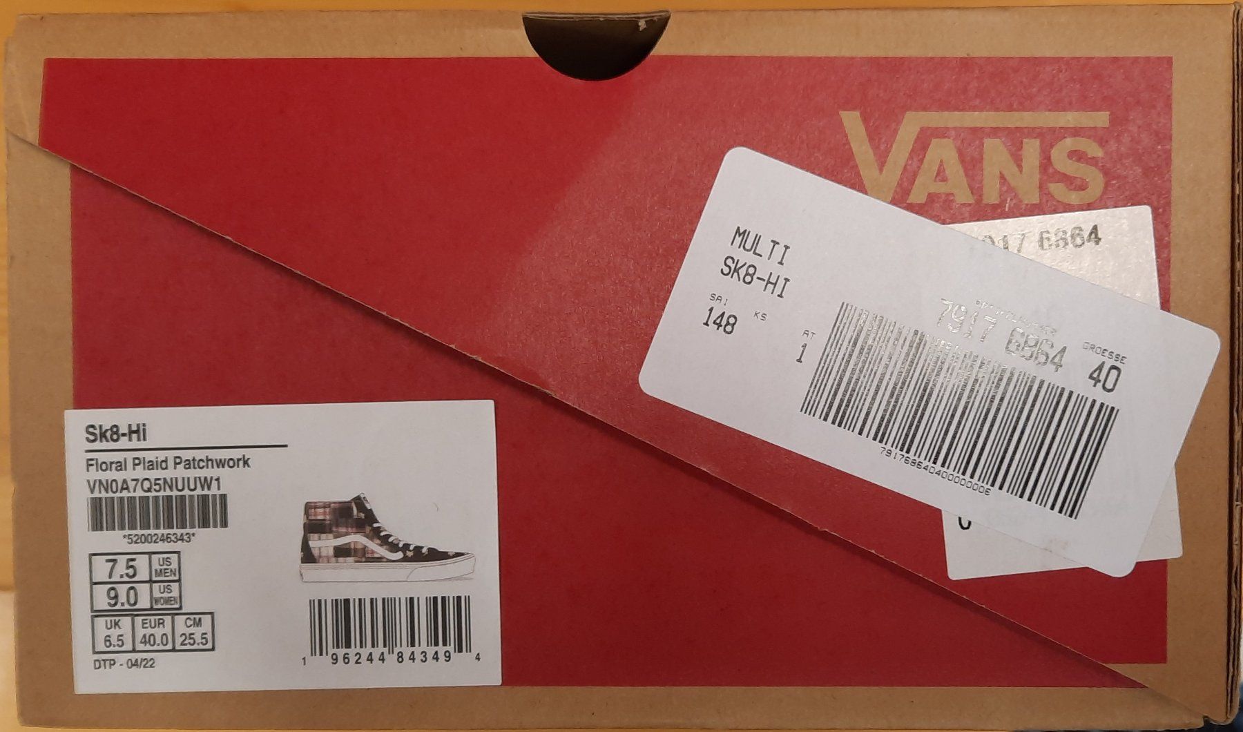 Vans Scarpe da donna: VANS Sk8-Hi Floral Plaid Patchwork Sneaker Gr. 40 – Nuovo e nell'imballaggio originale da Seuzach venduto da VT-Collections1 9