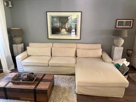 Ecksofa beige Bezug abnehmbar guter Zustand