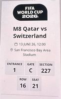 Ticket Qatar vs. Schweiz Fussball WM