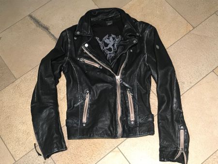 Lederjacke kurz Vintage Optik Grösse S