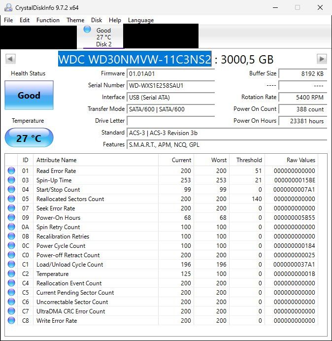Western Digital Dischi rigidi: 3TB externe USB Harddisk ohne Gehäuse – Usato da Bubendorf venduto da craniac 3