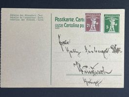 Postkarte mit zusätzlicher Frankatur