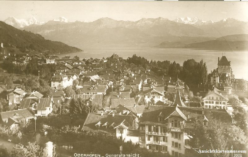 Cartoline postali: Oberhofen - Generalansicht + 1923 – Usato da Emmenbrücke venduto da teestube