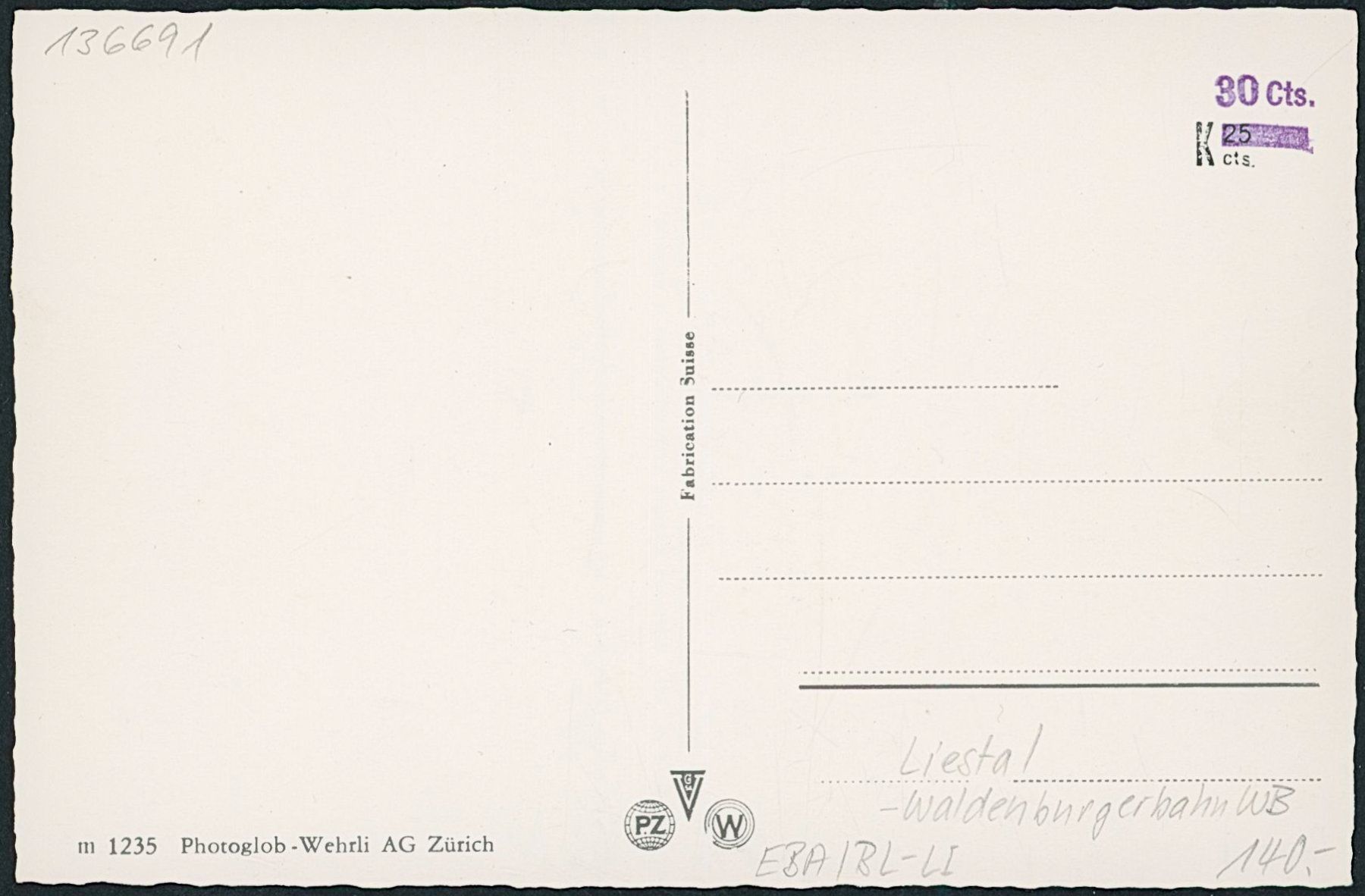Cartoline postali: BL Liestal - Bahnhof - Bahn WB – Nuovo (secondo la descrizione) da Schindellegi venduto da stationary 1