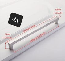 4x Poignées  en acier inoxydable pour meubles modernes
