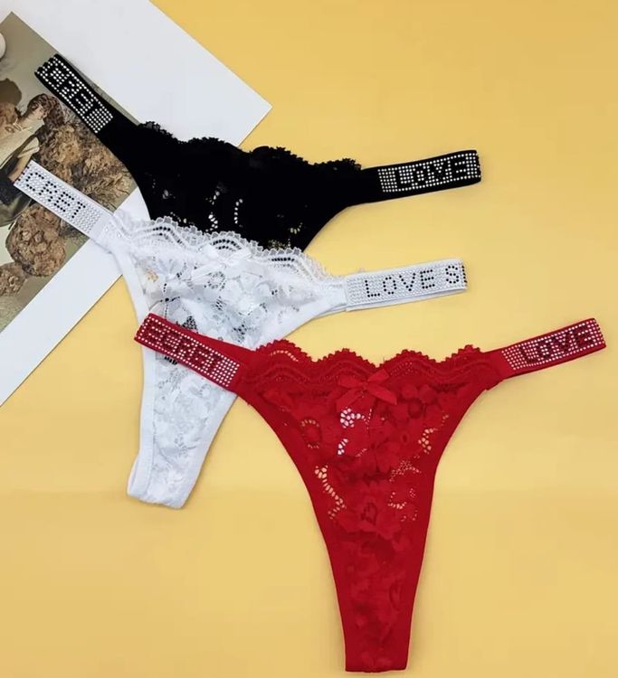 Sexy Damen Spitzen String Tanga, Schwarz, Weiss, Rot. | Kaufen auf Ricardo