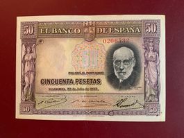 ESPAGNE - Cincuenta Pesetas 22 Julio 1935 - SELTEN / RARE