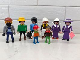 Lot de 8 figurines Playmobil, divers personnages, usagé