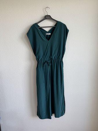 Robe en soie 100 % vert émeraude Jil Sander