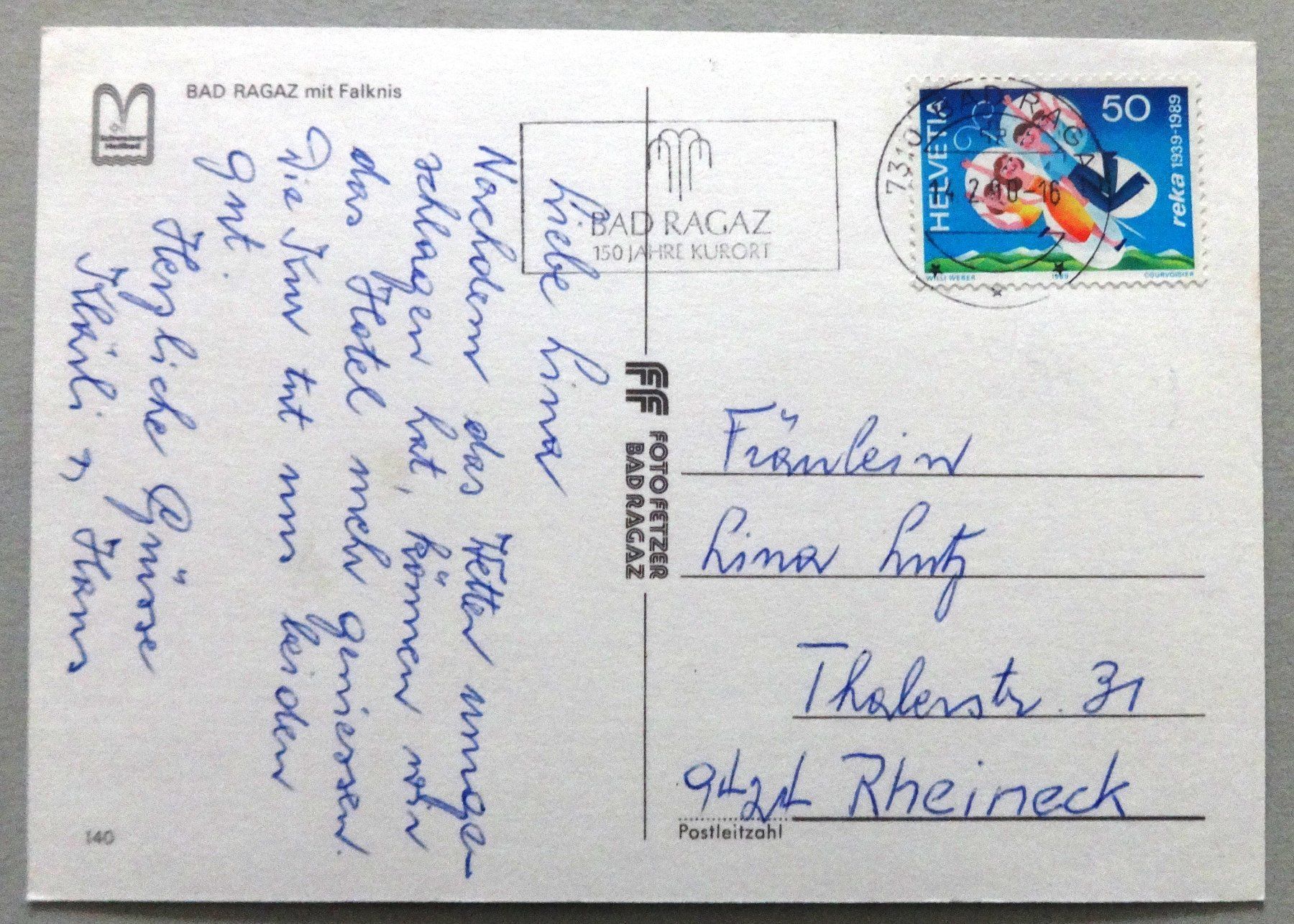 Cartoline postali: Bad Ragaz mit Falknis – Usato da Fétigny venduto da Billy2miny 1