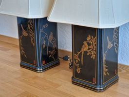 Dekoratives 2er Set asiatische Tischlampen - Vintage / Antik