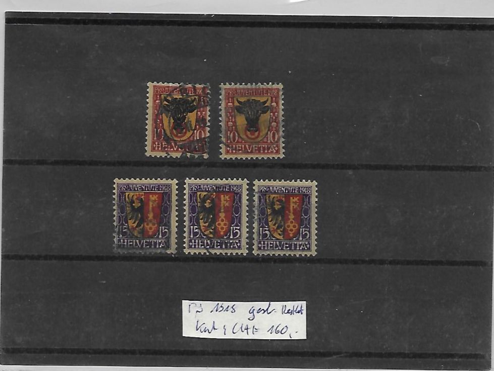 Tutti i francobolli: PJ 1918 gest. Restlot Kat: CHF 160.- – Usato da Basel venduto da Ilp