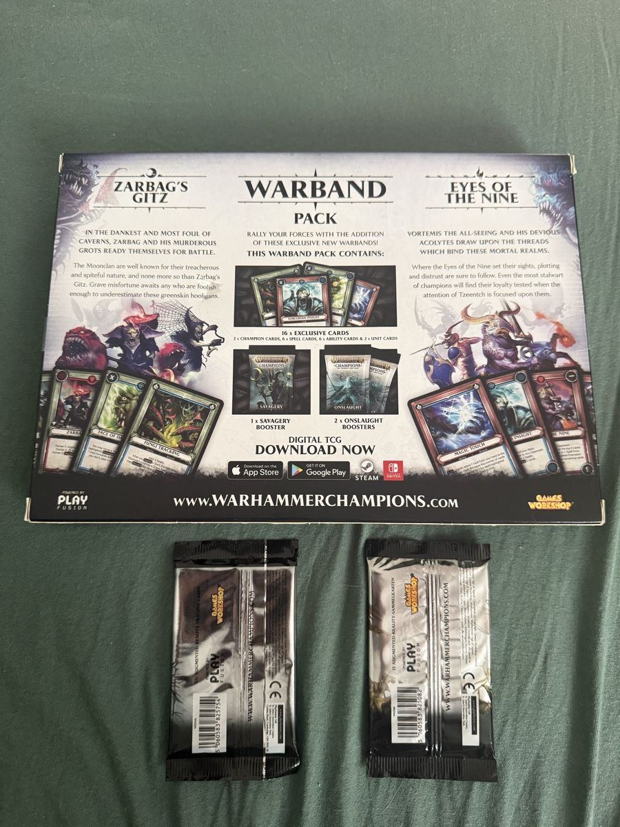 Giochi: Warhammer Champions TCG Set: Warband Pack Series 2 + 2 Boost – Nuovo (secondo la descrizione) da Amriswil venduto da ALETAL 1