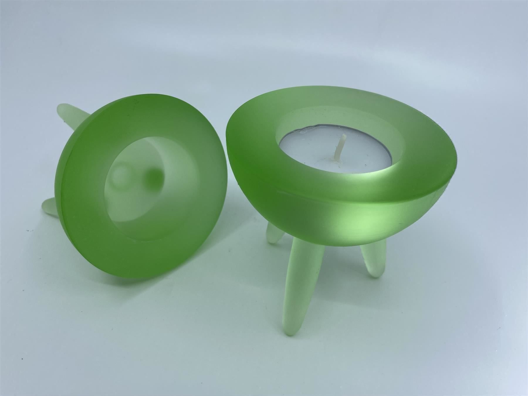 Portacandele: Teelichthalter aus Glas in Grün – Usato da Langwiesen venduto da rtWebshop 2
