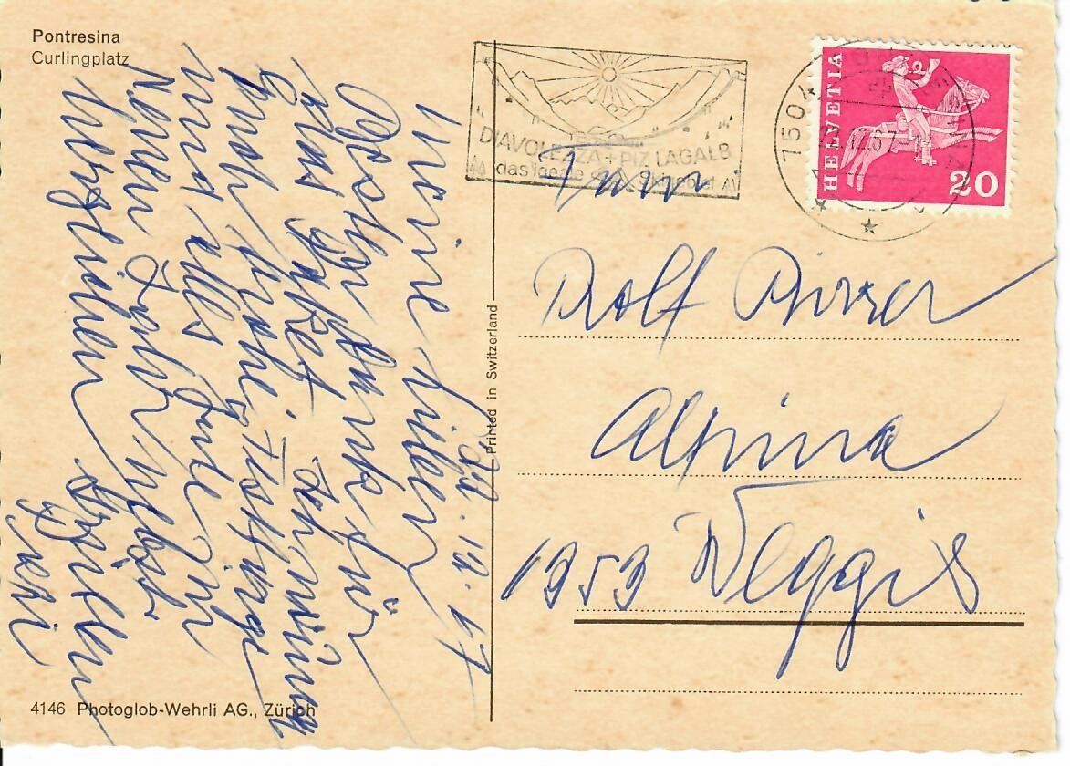 Cartoline postali: Pontresina Curlingplatz – Usato da Hochdorf venduto da Ziegel-16 1