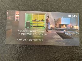 Gutschein Klafs Saunashop im Wert von CHF 30 neu