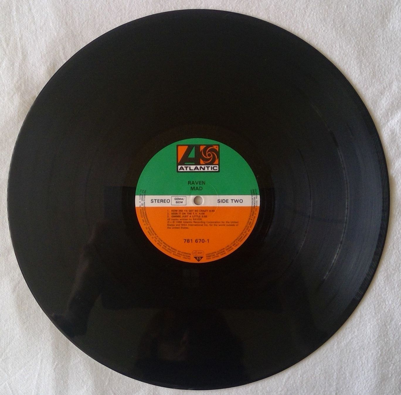 Schallplatten: Raven - Mad - LP - 1986 - First Press - Atlantic Records – Gebraucht aus Uster von Zardodel 3