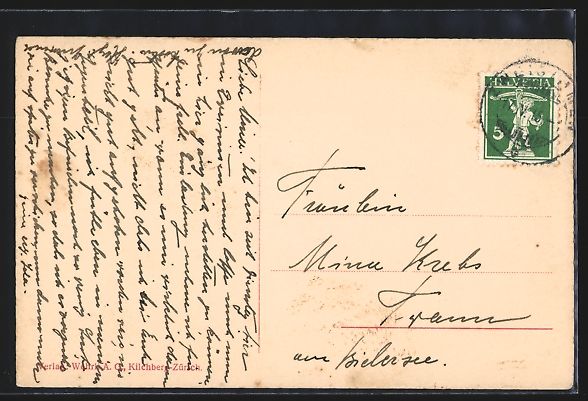 Cartoline postali: AK Zweisimmen, Ortspartie mit Kirche – Usato da Berlin venduto da bartko-reher 1