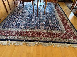 Magnifique tapis laine est soie 