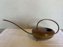 Kleine Mid Century Giesskanne Kupfer Messing