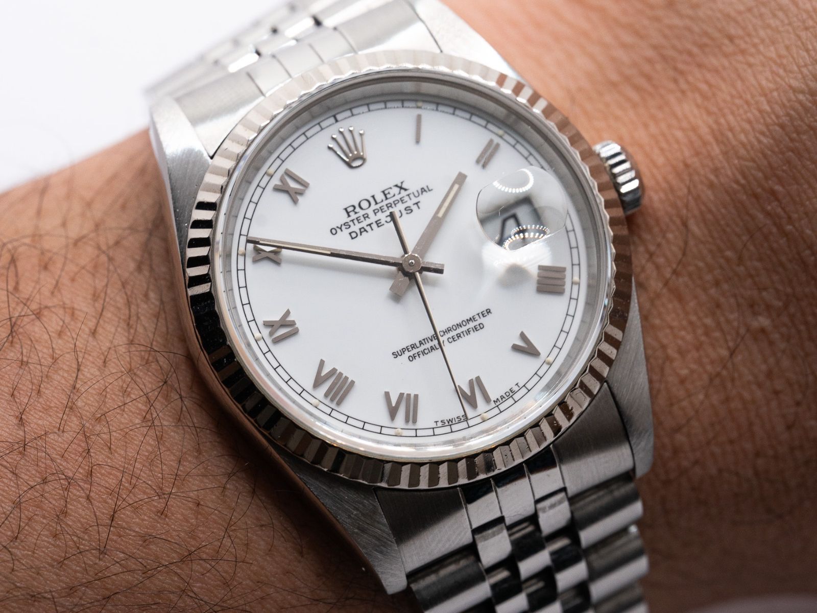Rolex Orologi: Rolex Datejust Ref.16234 White Small Roman - Good condition – Usato da Genève venduto da LionKing- 2