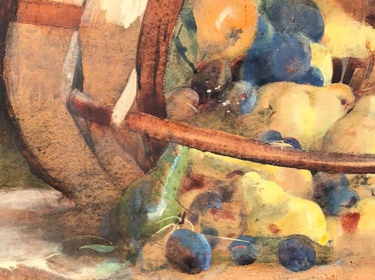 Dipinti: Frank Behrens Früchtestilleben Tempera auf Karton – Usato da Zürich venduto da timeless.tones