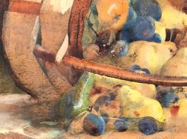 Frank Behrens Früchtestilleben Tempera auf Karton