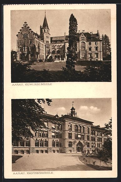 Cartes postales: AK Aarau, Gewerbeschule, Kantonsschule – D'occasion à Berlin par bartko-reher