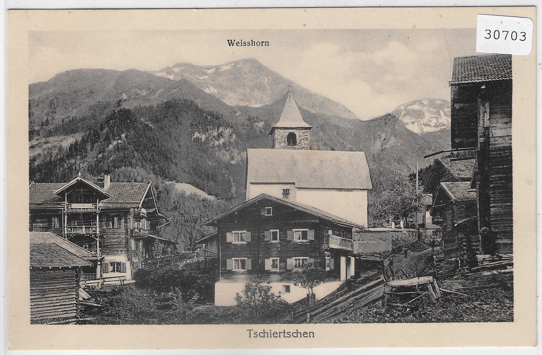 Ansichtskarten: Tschiertschen - Dorfpartie 1926 – Gebraucht aus Ettingen von Kartenplanet