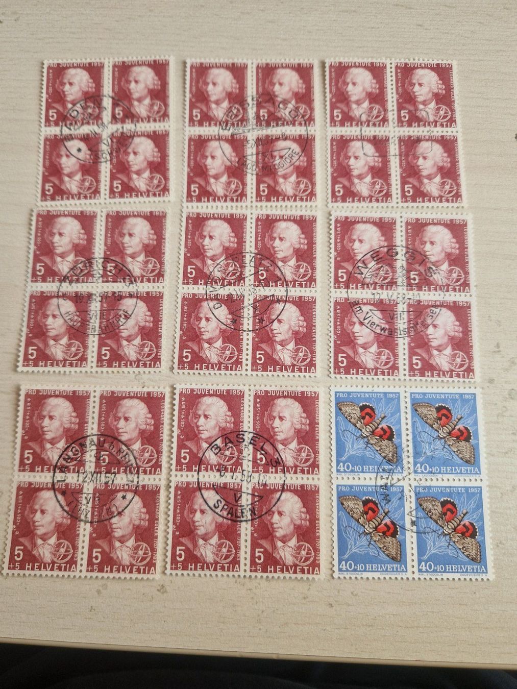 Tutti i francobolli: PJ 4er Blöcke 1957 ab 1.- – Usato da Burgdorf venduto da Glossy01