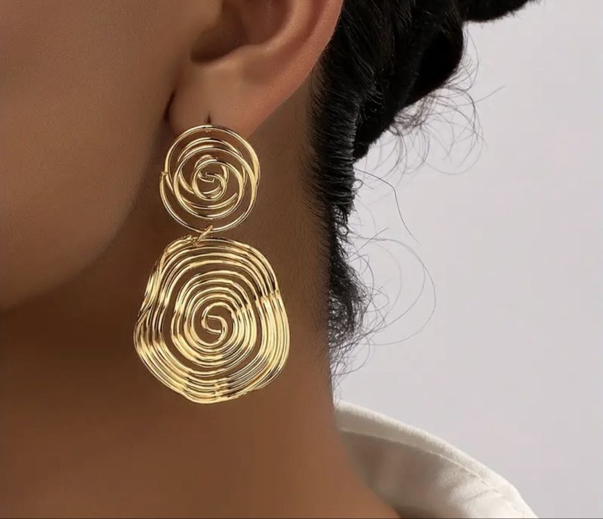 Purelei Swirl Statement Ohrringe - Spiral Design Vergoldet 14K/18K