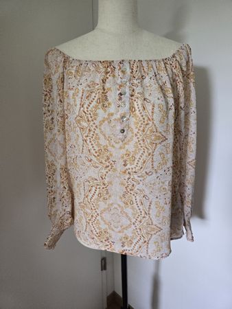 EsQualo Carmen-Blouse Paisley M (38) – Terracotta Beige Boho