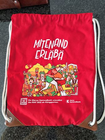 ESAF Turnbeutel / Rucksack "Mitenand Erläbä" - Top Zus